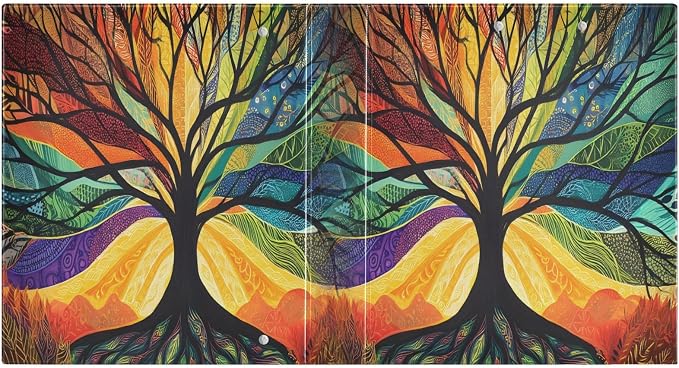 ALAZA 3 Ring Binder Colorful Abstract Tree Clipboard Round Ring Binder Holds 1.5 Inch Three Ring Binder Heavy Duty Ring Binders for Office Supplies, 1Pack