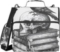 ALAZA Zipper Binder 3 Ring Book Skull Crow Binder Organizer with Zipper and Shoulder Strap Large Capacity Multi-Pocket Trapper Keeper File Folder for Office Supplies