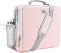 Zipper Binder 3 Inch D-Ring 3 Ring with Water Bottle Holder | Binder with Strap for School/Office, 700 Sheet Capacity-Multiple Pockets, Fit for 13" Tablet/Laptop, Pink