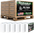 Samsill Durable 5 inch 3 Ring Binder, Locking D Ring 100% Recycled Chipboard, White, Pallet of 192 Binders in 32 Cartons