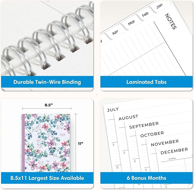Blue Sky 2027 Weekly & Monthly Planner Calendar, 8.5"x11", Laila