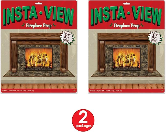 Beistle S20193AZ2 Fireplace Insta-View 2 Piece, Multicolored