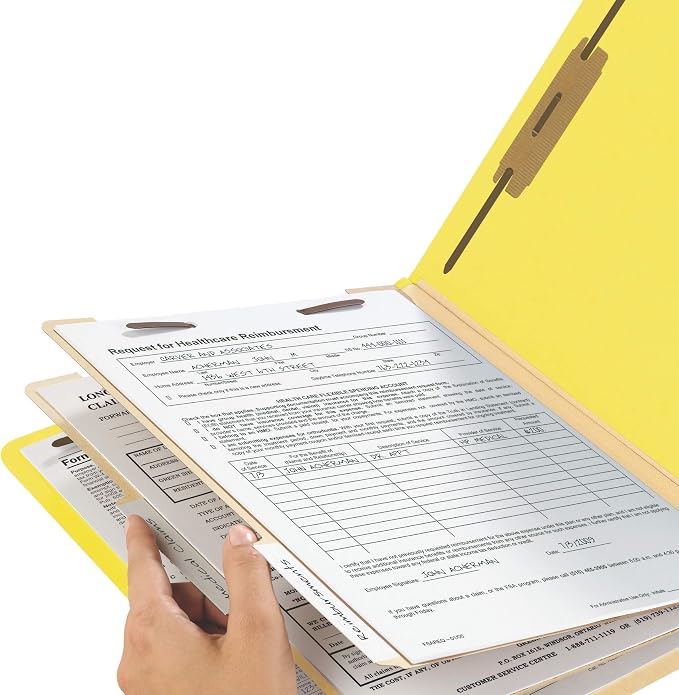 Smead Classification File Folder, 2" Expansion, 2/5-Cut Tab, Letter Size, 10 per Box (2 Dividers, Yellow)