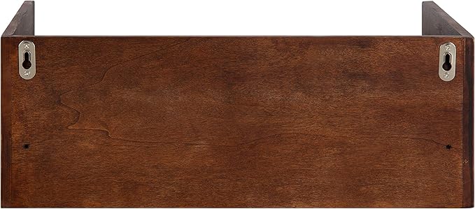 Kate and Laurel Kitt Modern Floating Wall Shelf Side Table with Drawer, 18" x 12" x 6.5", Walnut