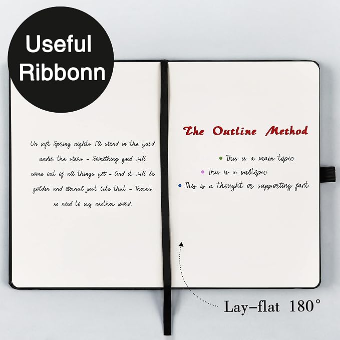Blank Journal/Notebook - Classic Notebook/Journal with Ribbon, 5.7" x 8.4"