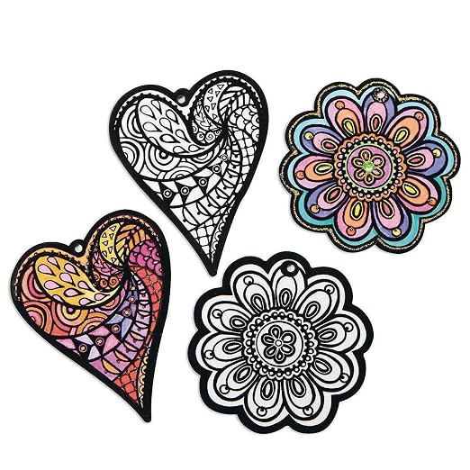 S&S Worldwide-PS1417 Velvet Art Everyday Ornaments (Pack of 24)