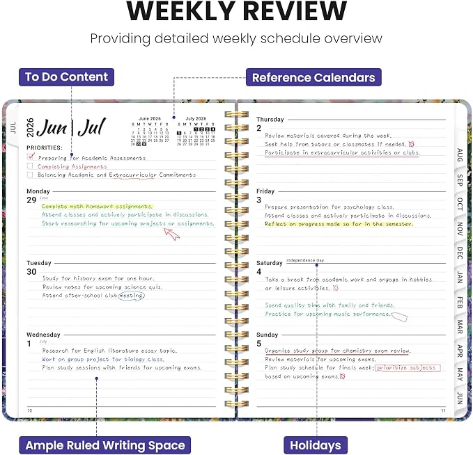 ZOTIA Planner 2026-2027 Weekly & Monthly Calendar Planner Jul 2026-Jun 2027