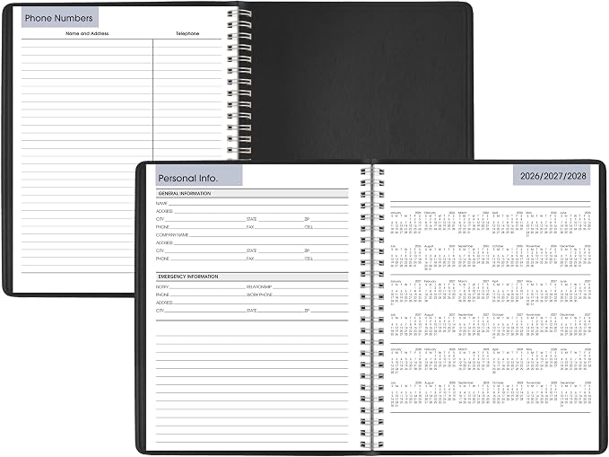AT-A-GLANCE 2027 Planner, Weekly, 7" x 8.75", Column-Style, DayMinder, Black (G5900027)