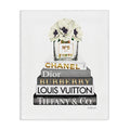Stupell Industries Blooming White Floral Display on Glam Designer Bookstack Wall Art, 24 x 30, Gallery Wrapped Canvas | Stupell Industries | 24 x 30 Inches, Easy to Hang and Sturdy, Made in USA, by Amanda Greenwood