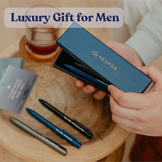 MESMOS 3pk Luxury Metal Ballpoint Pens, German-Made Ink, Teacher Appreciation Gifts Ideas, Teacher Gifts, Teachers Supplies, Thank You Gift for Men, Cool Desk Accessories, Nice Pens for Mens