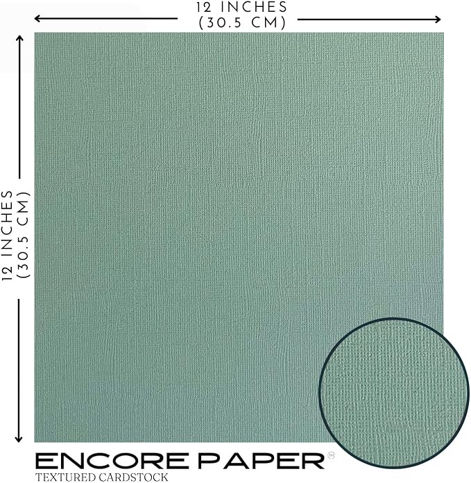 Bayou—12x12 Textured Cardstock | 80lb Textured Blue-Green Scrapbook Paper | Premium Cardstock for Cricut Cutting | 25 Sheets
