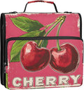 Red Cherry Print 3 Ring Binder Bag 1.5 inch Binder Organizer with Zipper Shoulder Strap 500 Sheet Documents Storage for School Office