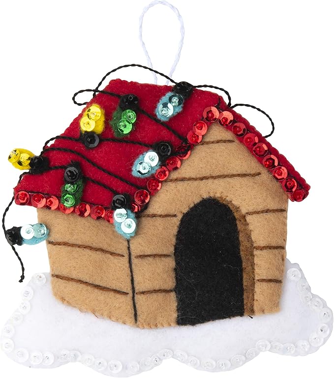 Bucilla, Christmas Dogs, Felt Applique Ornament Kit, Set of 6 (89283E)