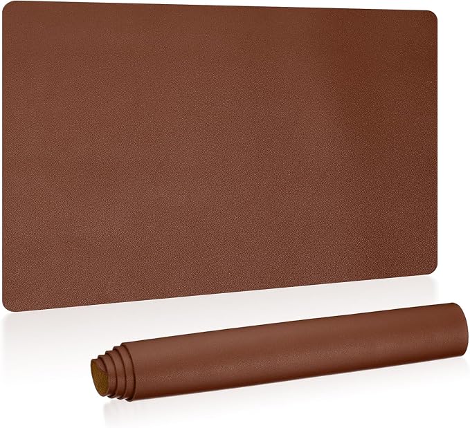 PATIKIL Large Desk Mat, 24"x13" Non-Slip Waterproof PU Leather Desk Pad, Desktop Protector Cover, Dual Sided for Office Home Work Study, Dark Brown