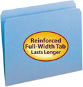 Smead File Folder, Reinforced Straight-Cut Tab, Letter Size, Blue, 100 per Box (12010)