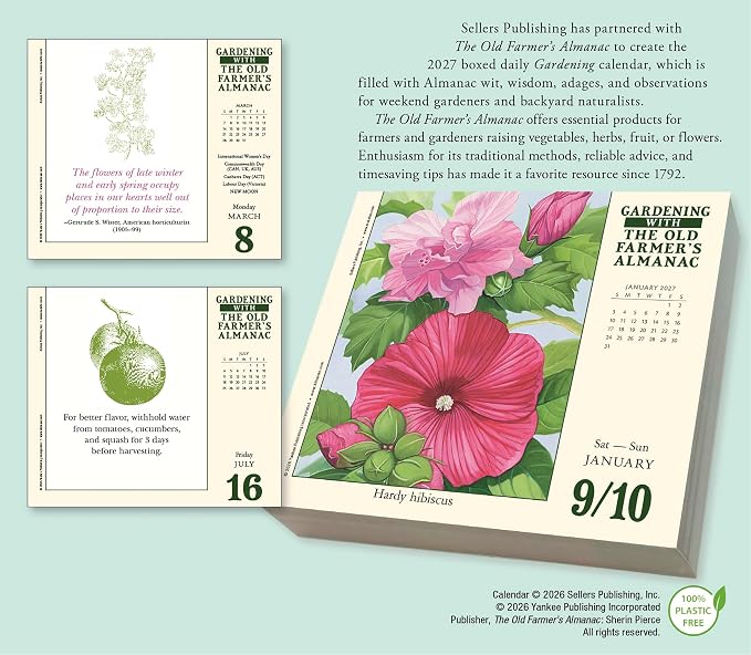 The Old Farmer's Almanac 2027 Daily Desk Calendar: Boxed Page-a-Day Gardening Calendar with Day-to-Day Tips, Folklore, Advice & Planting Secrets