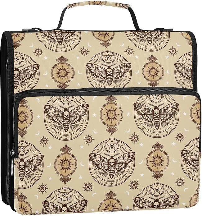 Zipper Binder Bag 3 Ring File Folder Portfolio Organizer Zippered Binder Bags with Strap Fits Laptop Women Men