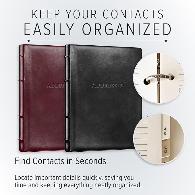 Gallery Leather Desk Address Book - 9" x 7" - Acadia Wild Rose