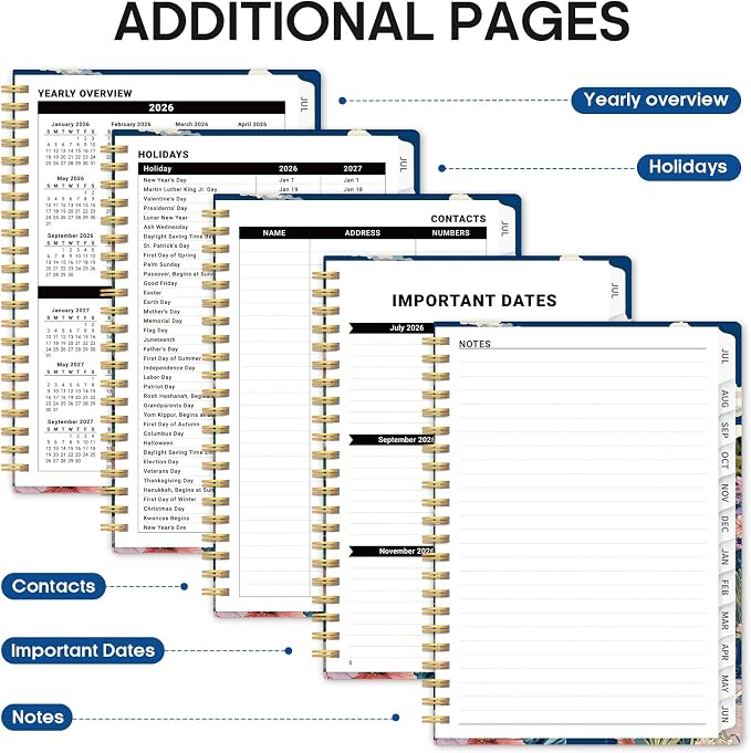 Planner 2026-2027, Monthly & Weekly Jul 2026-Jun 2027 Planner Calendar