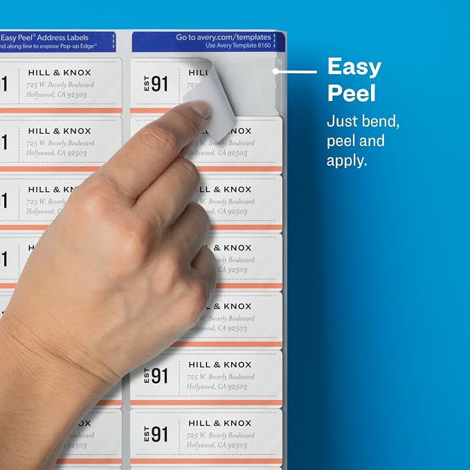 Avery Printable Address Labels, Sure Feed Technology, 1" x 2-5/8", Matte Clear, 750 Blank Mailing Labels (05630)