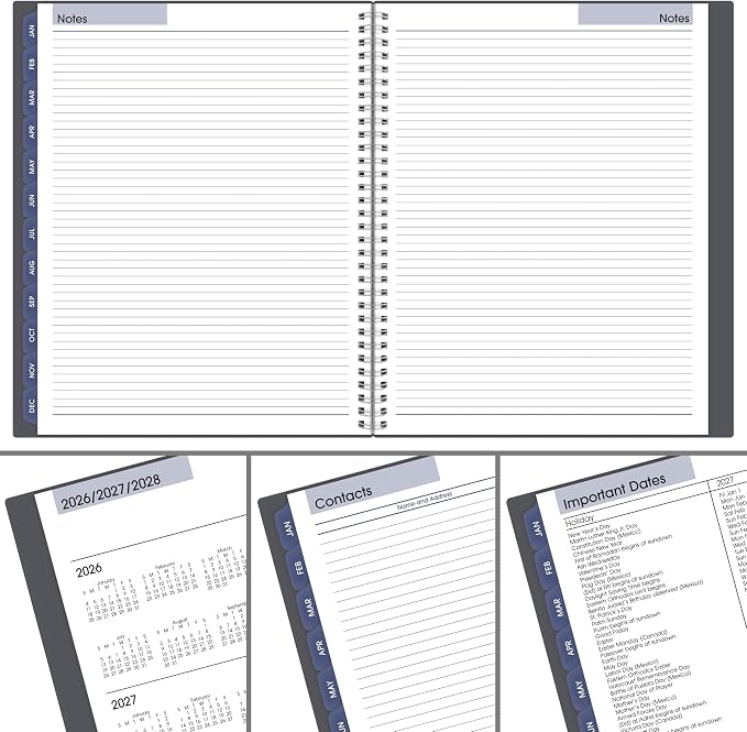 AT-A-GLANCE 2027 Planner, Weekly & Monthly, 8.5" x 11", Spiral Bound, DayMinder, Gray (GC5450727)