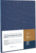 Binditek 16 Mil Leather-Textured Polycovers, 8.5x11 Inches, Navy, 50 Pack | Leather-Textured Binding Covers, 8.5x11 Inches Letter Size, Plastic Binding Presentation Covers, Square Corners, Unpunched