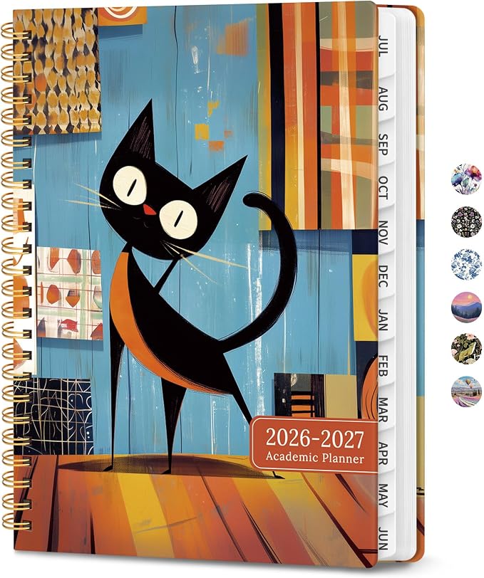 ZOTIA Academic Planner 2026-2027, Monthly & Weekly Jul 2026-Jun 2027 | Playful Noir, 6.3" x 8.5" Calendar Planner for Women, Hardcover Pretty Organizer for Women, School Office Home Supplies