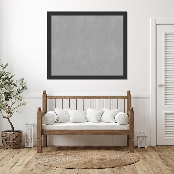 Amanti Art Black Framed Magnetic Board 45x53 Oversize Vision Board for use with Magnets, 100% Metal Sheet to Display Items as Office Decor or for Home Organization in mudroom, Kitchen or Kids Room
