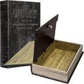 Barska Large Antique Book Lock Box with Key Lock , 8.75" x 2.75" x 13", black | Steel safe door with magnetic closure and key lock for jewelry, passports and documents