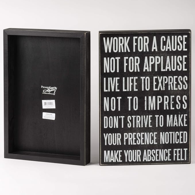 Primitives by Kathy 21405 Classic Box Sign, 10" x 15", Live Life