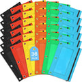 36 Pack Pencil Pouch for 3 Ring Binder 6 Colors for School Office Supplies | Smooth Zipper Pencil Pouch Bulk For School and Office Supplies With Clear Window,Pencil Pouch In 6 Assorted Colors