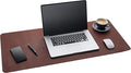 Gallaway Leather Desk Mat, Office Writing Desk Pad, Large 36" x 17" Dark Brown, for Top of Desks, Gift Ready Elegant Computer Desk Cover Protector PU Leather