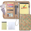 A5 Binder 6 Ring with Zipper, Portable Planner for Travel & Study | Faux leather A5 planner with detachable 6 rings, lined pages, pouches, card slots and pen holder for daily use.