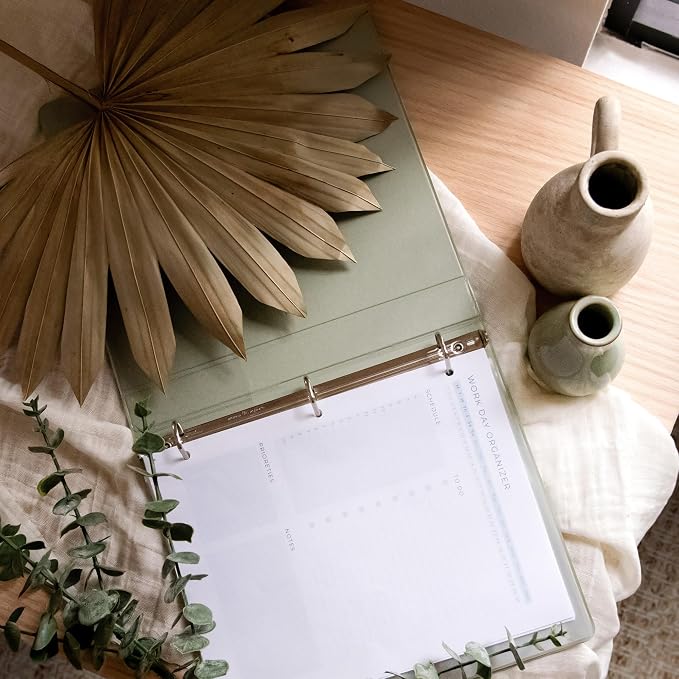 Samsill Plant-Based 3 Inch Durable D-Ring, View Binder, Eco-Friendly, USDA Certified Biobased, Single, Sage Green