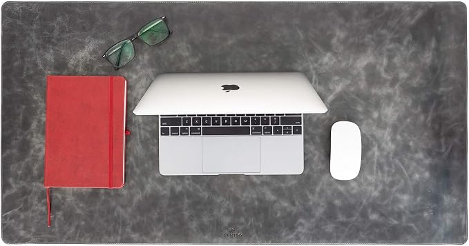 Premium Leather Desk Mat (36 X 19 inch) - Large Computer Desk Mat for Home Office Accessories (Faded Gray)*