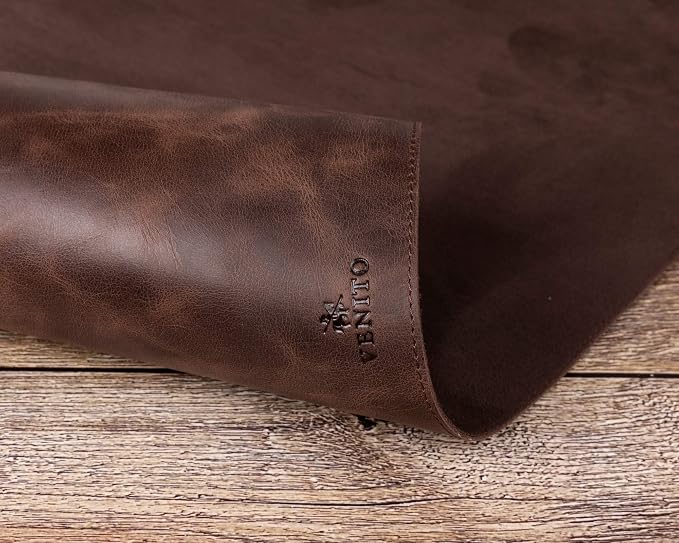 Premium Leather Desk Pad Mat (36 X 19 inch) - Large Desk Mat for Keyboard and Mouse Home Office Accessories (Coffee Brown)