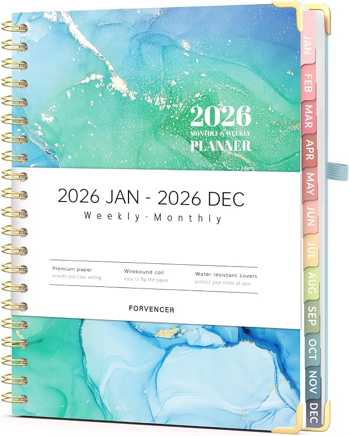 Forvencer 2026 Planner, Weekly and Monthly Calendar Planner for Women | Jan 2026 - Dec 2026, 8.5x11", Hardcover Planning Agenda book, Cute Journal Organizer Notebook for Office School