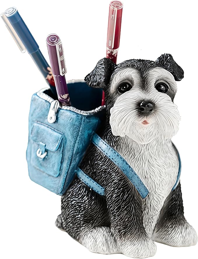 Funny Dog Pen Holder, Pen Holder for Desk Cute, Pencil Holders, Schnauzer Gifts for Women Men Dog Lover Gifts Desk Pen Organizer for Home Office School Decoration