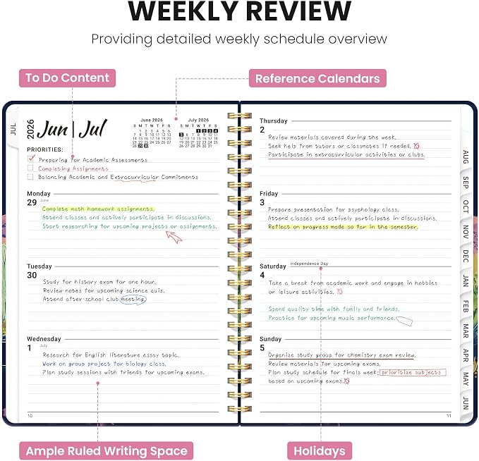 ZOTIA Planner 2026-2027 Weekly & Monthly Calendar Planner Jul 2026-Jun 2027
