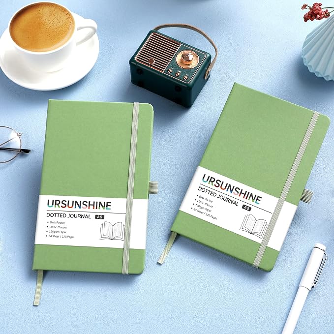 Dotted Journal/Notebook - Dot Grid Hard Cover Notebook, 5.3'' x 8.26''