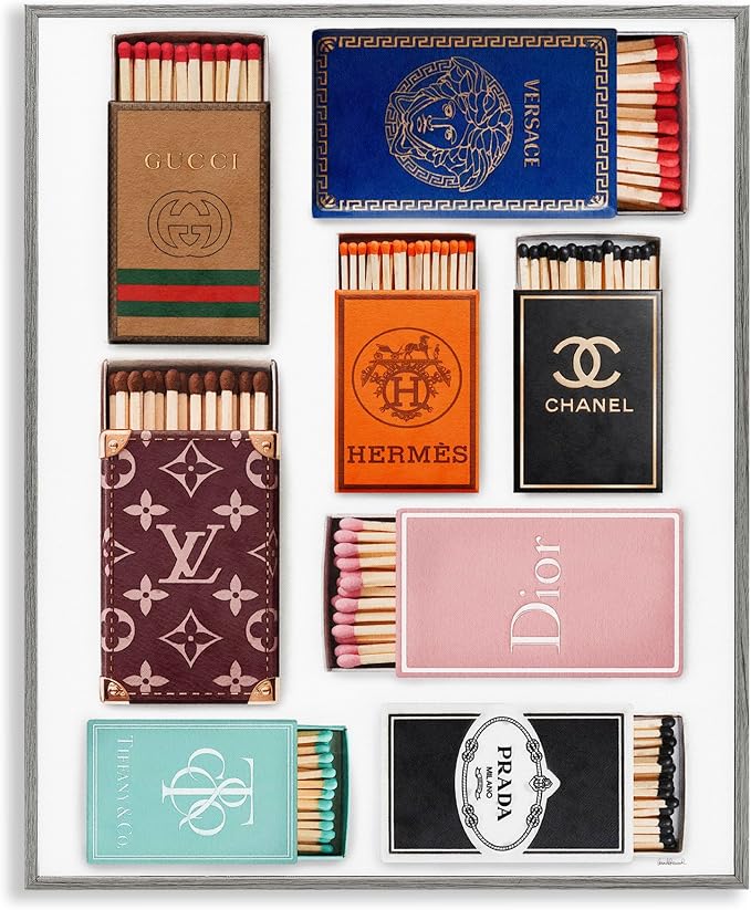 Trendy Iconic Matchbox Glam Print, 16 x 20 Inch Framed Giclée Print | Stupell Industries · By Amanda Greenwood · Ready to hang · Great for living room or game room · Made in USA