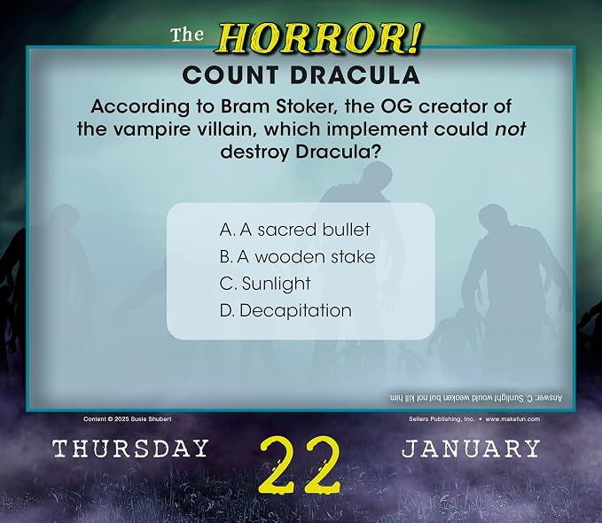 The Horror! 2026 Daily Desk Calendar: Boxed Page-a-Day Scary Movie & Trivia Calendar with Day-to-Day Frightening Facts for Horror Fans & Fright Fanatics
