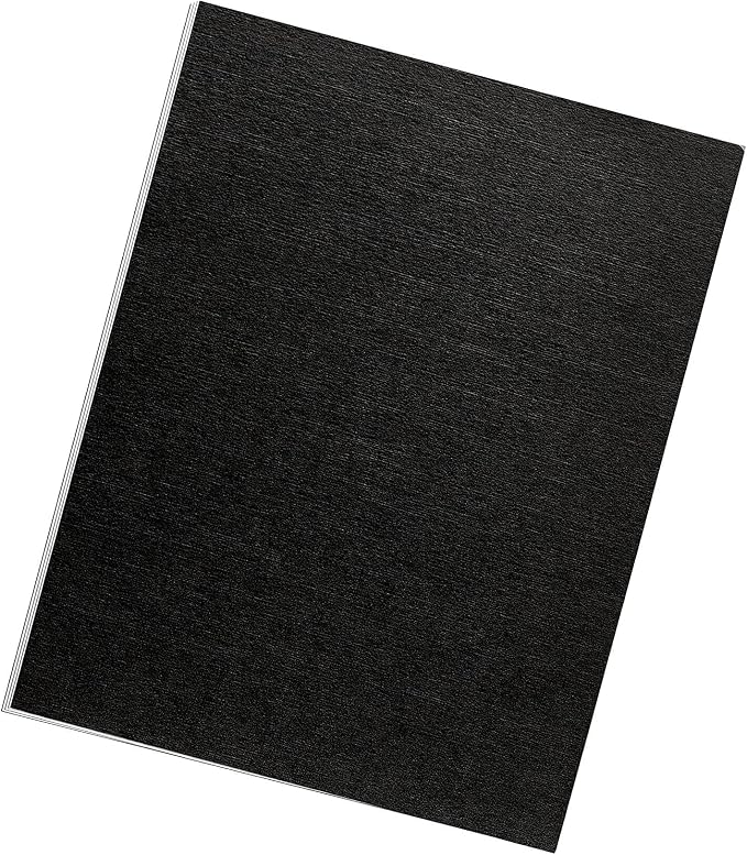 Fellowes Binding Linen Presentation Covers, Letter, Black, 200 Pack (5217001), Black Linen