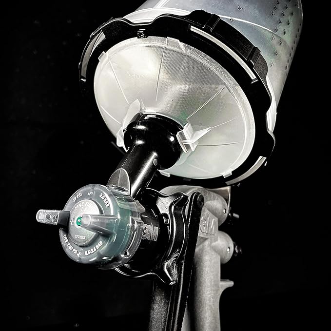 3M Performance Fine Finish Spray Gun System 26978 | Incl. PPS 2.0 Cup System, 15 Repl. Gravity Fine Finish HVLP Atomizing Heads; Air Control Valve
