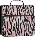 Rose Gold Black Zebra Print 3 Ring Binder Bag 1.5 inch Binder Organizer with Zipper Shoulder Strap 500 Sheet Documents Storage for School Office