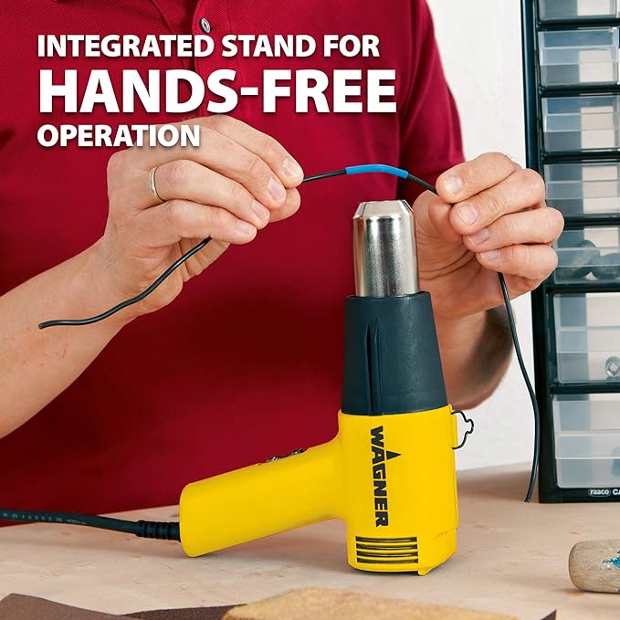 Wagner Spraytech HT1000 Kit Dual-Temperature Heat Gun with 3 Nozzles | Two heat settings and three nozzles support paint softening, shrink wrap, plastic bending and bolt removal.