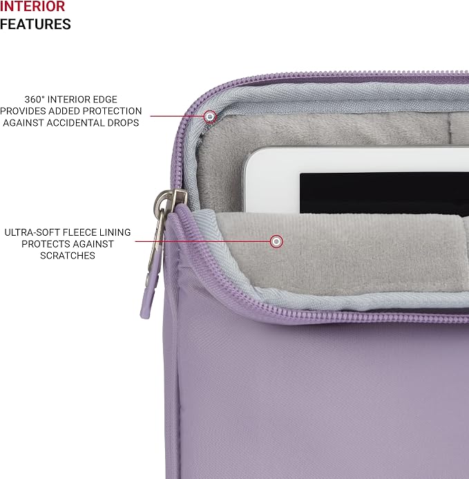 SwissGear Padded Zippered Laptop Sleeve, Micro-Twill Laptop Case with Zippered Front Compartment & Fleece Lining