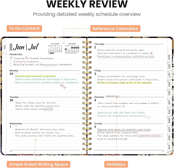 ZOTIA Planner 2026-2027, Jul 2026-Jun 2027 Weekly & Monthly Calendar