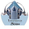 3M Reusable Respirator Half Facepiece 7503, NIOSH, Large | 3M Cool Flow Valve, Dual Airline Supplied Air Compatible, Integrated Dropdown Suspension, Bayonet Connections