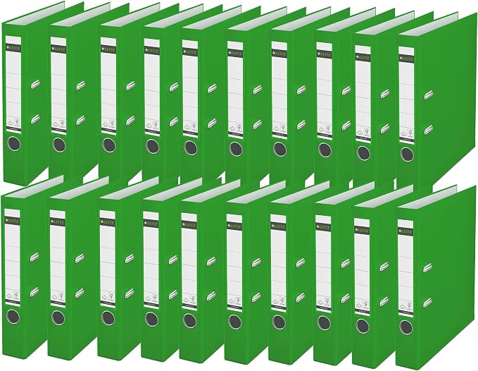 Leitz 180° Lever Arch File Plastic 50 mm - ring binders (Green, Plastic, A4)